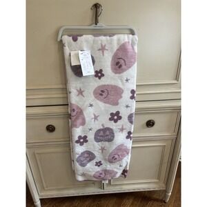 Docofil Halloween Blanket White Purple Pink Ghost Pumpkin Cute 51" X 67" NWT
